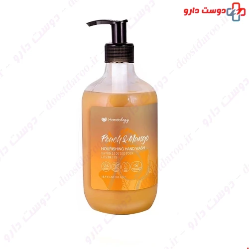 مایع دستشویی کرمی با رایحه هلو و انبه500میلی لیتری هندولوژی 