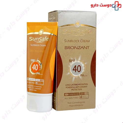 کرم ضد آفتاب SPF40 برنزه کننده 50 میلی لیتری سان سیف