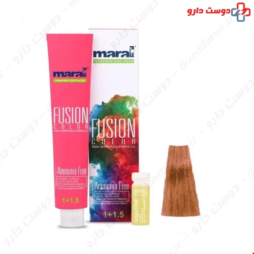 رنگ مو بدون آمونیاک رنگ گندمی شماره 7.573 فیوژن 100 میلی لیتری مارال