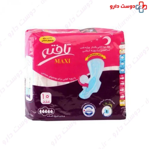 نوار بهداشتی بالدار ویژه شب ماکسی 10 عددی تافته
