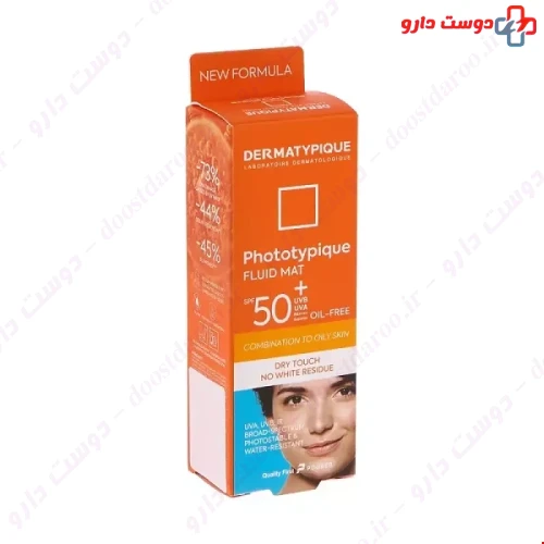 فلوئید ضد آفتاب پوست چرب فتوتیپیک SPF50 بی رنگ 40 میلی لیتری درماتیپیک