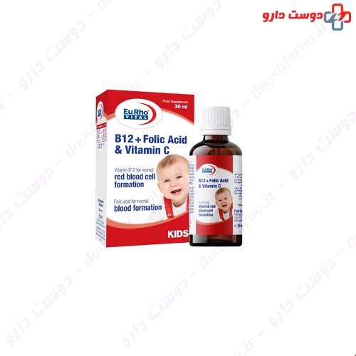 قطره ب12 و فولیک اسید و ویتامین سی یوروویتال 30 میلی یورو ویتال