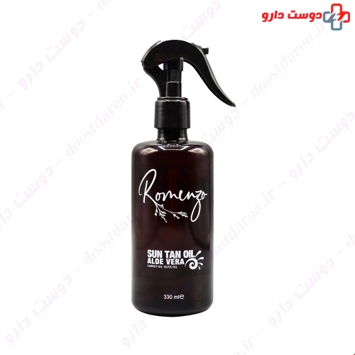 روغن آفتاب و برنزه کننده ویتامینه و مناسب انواع پوست 330 میلی لیتری رومنزو