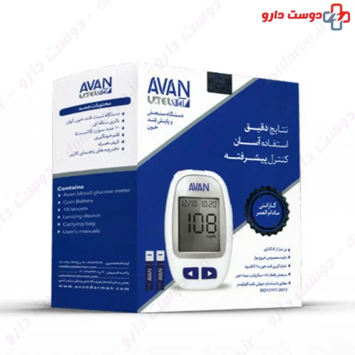 دستگاه تست قند خون مدل AGM01 (همراه با 10 عدد نوار) آوان