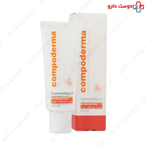 کرم ضد آفتاب SPF50 پوست خشک 40 میلی لیتری کامپودرما