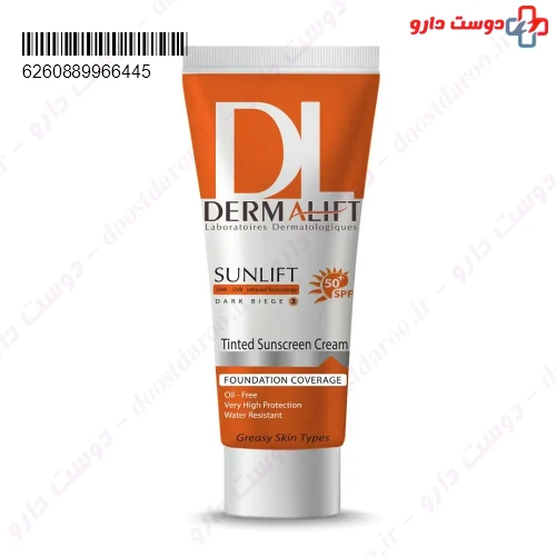 کرم ضد آفتاب +SPF 50 سان لیفت فاقد چربی 40 میلی لیتری درمالیفت