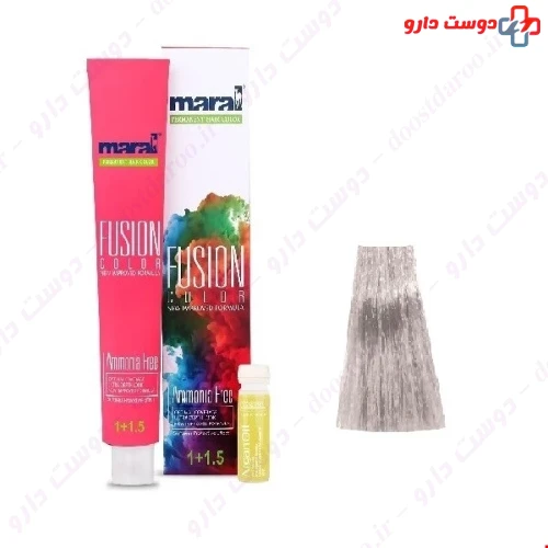 رنگ مو بدون آمونیاک رنگ سفید خاکستری شماره 8.210 فیوژن 100 میلی لیتری مارال