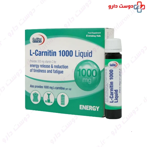 ویال ال کارنیتین 1000 میلی گرم یوروویتال 6 عددی یورو ویتال