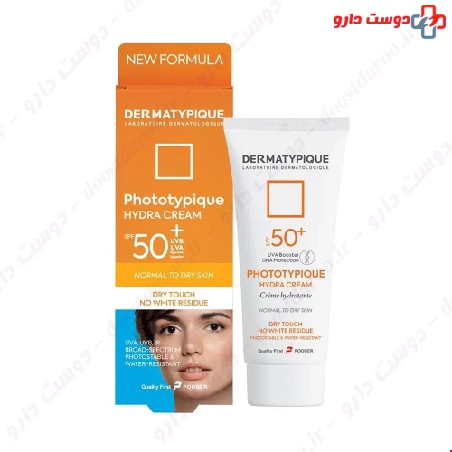 کرم ضد آفتاب پوست خشک فتوتیپیک SPF50 بی رنگ 40 میلی لیتری درماتیپیک