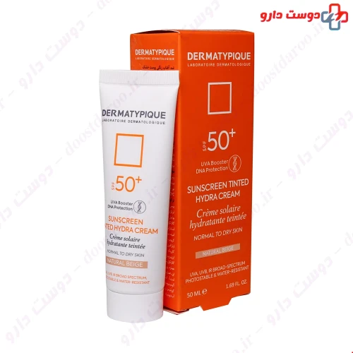 کرم ضد آفتاب پوست خشک SPF50 بژ طبیعی 50 میلی لیتری درماتیپیک