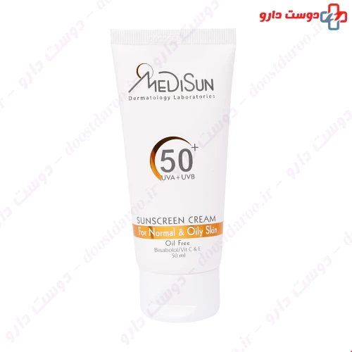 کرم ضد آفتاب بی رنگ SPF60 پوست معمولی و چرب 50 میلی لیتری مدیسان