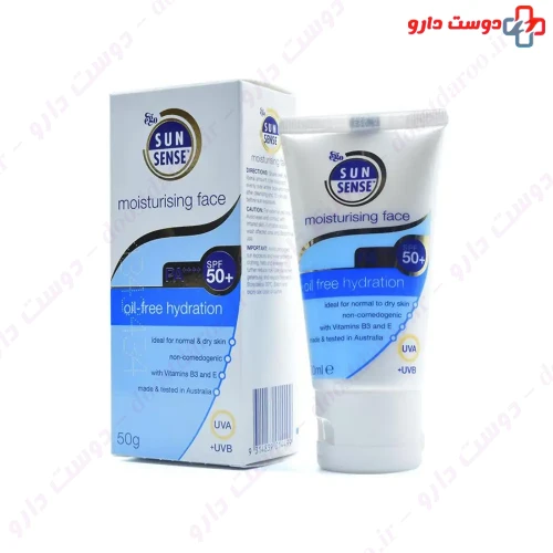 کرم ضدآفتاب مرطوب کننده سان سنس SPF50 50 گرمی ایگو
