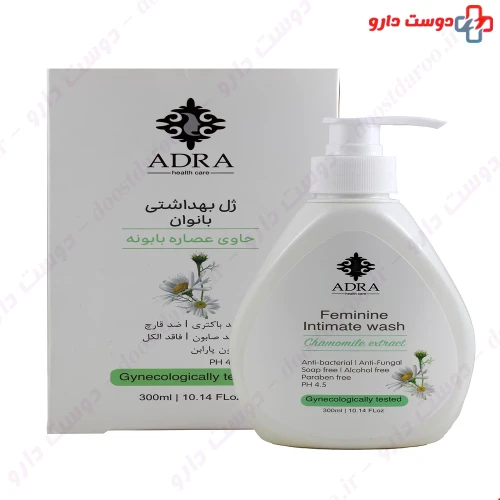 ژل بهداشتی بانوان حاوی عصاره بابونه 300 میلی لیتری آدرا