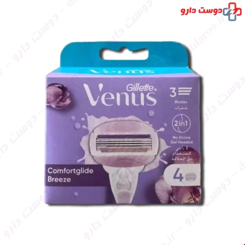 یدک تیغ اصلاح ونوس کامفورت گلاید بریز ۴ عددی ژیلت