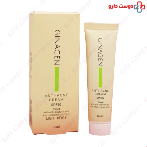 کرم ضد جوش SPF20 رنگ بژ روشن 35 میلی لیتری ژیناژن