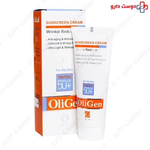 کرم ضد آفتاب رنگی SPF50 مناسب پوست چرب 50 میلی لیتری الی ژن