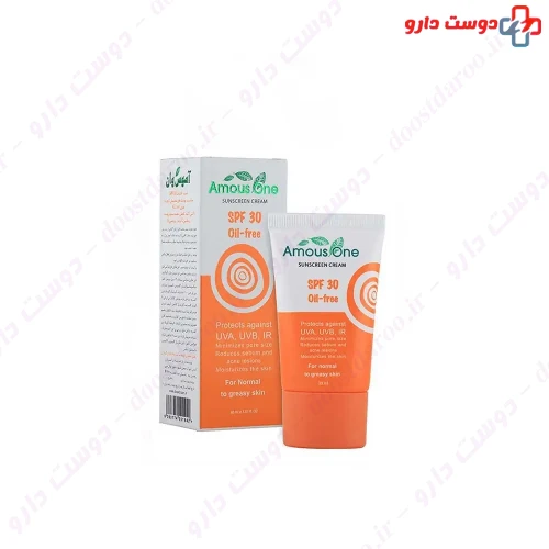 کرم ضدآفتاب Spf30 پوست معمولی تا چرب 30 میلی لیتری آموس وان