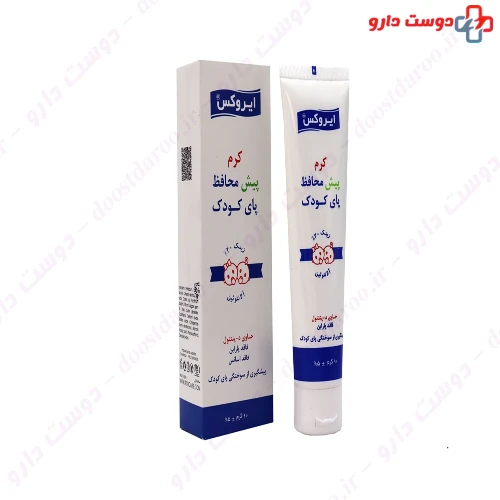 کرم محافظ پای کودک حاوی زینک 20 درصد 90 میلی گرمی ایروکس