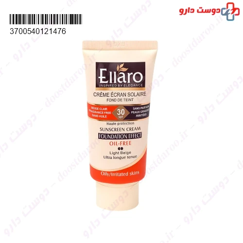 کرم ضد آفتاب کرم پودری فاقد چربی SPF30 مناسب پوست چرب و جوش ‎دار 40 میلی لیتری الارو