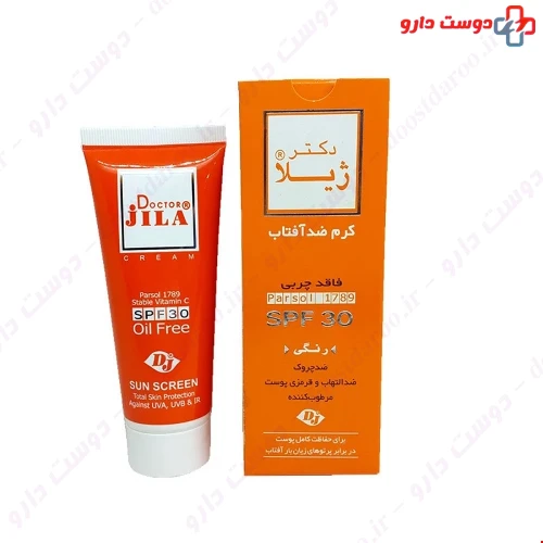 کرم ضد آفتاب فاقد چربی SPF30 رنگی ۶۵ گرمی دکتر ژیلا