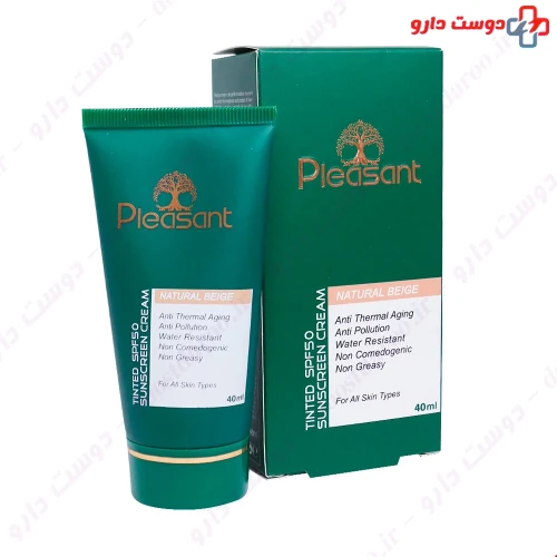 کرم ضد آفتاب رنگی SPF50 40 میلی لیتری پلزنت