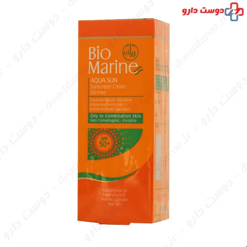 کرم ضد آفتاب فاقد چربی بی رنگ SPF50 50میلی لیتری بایومارین