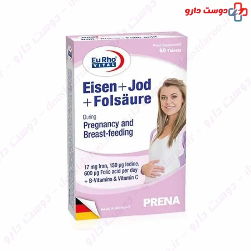 قرص آیزن ید فولیک اسید یوروویتال 60 عددی یورو ویتال