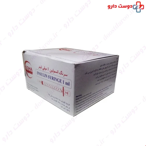 سرنگ انسولین سرسوزن متصل یک میلی‌لیتر 100 عددی سها