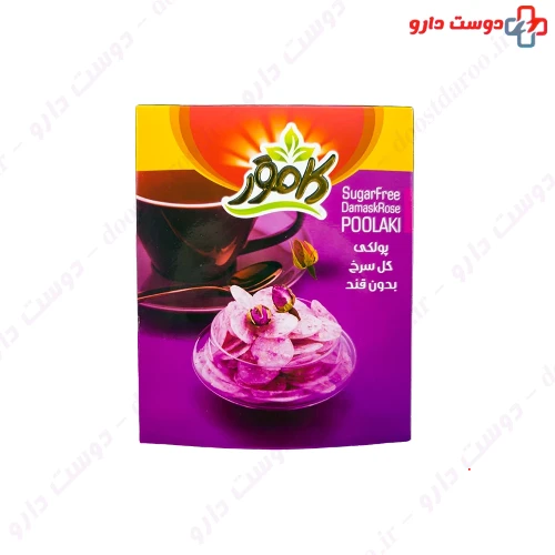 پولکی بدون قند گل سرخ 150 گرمی کامور