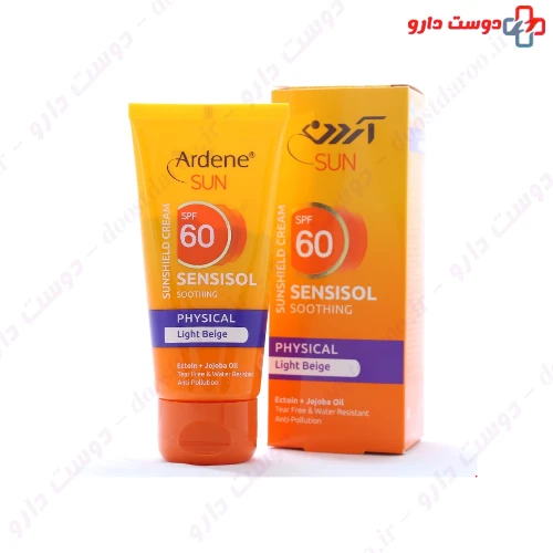 کرم ضد آفتاب SPF60 بژ روشن پوست های حساس 50 گرمی آردن