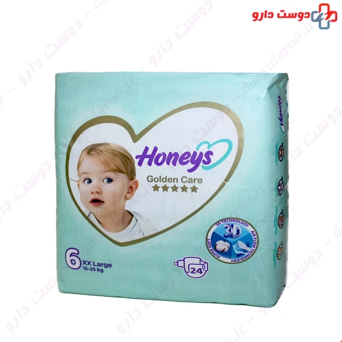 پوشک بچه سایز 6 بسته 24 عددی هانیز