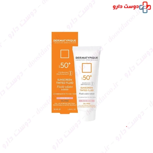فلوئید ضد آفتاب پوست مختلط تا چرب SPF50 رز بژ 50 میلی لیتری درماتیپیک