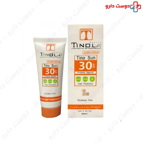 کرم ضد آفتاب SPF30 پوست چرب و جوش دار 40 میلی لیتری تینولا