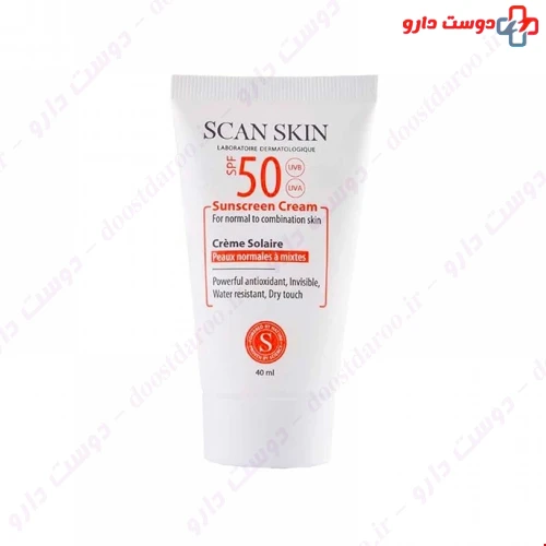 کرم ضد آفتاب SPF50 پوست نرمال تا مختلط 40 میلی لیتری اسکن اسکین