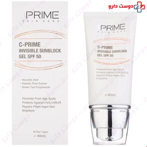 ژل ضد آفتاب حاوی ویتامین ث SPF50 پرایم