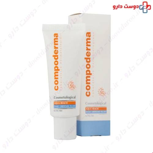 کرم ضد آفتاب هیدراته SPF50 پوست خشک و خیلی خشک 40 میلی لیتری کامپودرما