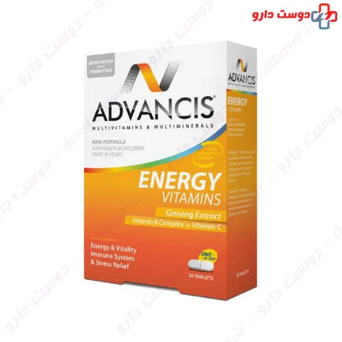 قرص مولتی ویتامین مینرال انرژی ویتامینز 30 عددی ادونسیس