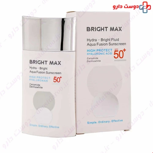 فلوئید ضد آفتاب آکوافیوژن هیدرا برایت SPF50 50 میلی لیتری برایت مکس