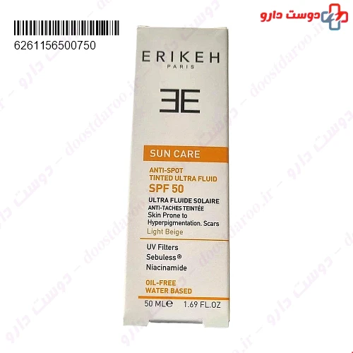 فلوئید ضد آفتاب و ضد لک SPF5 0 رنگی 50 میلی لیتری اریکه