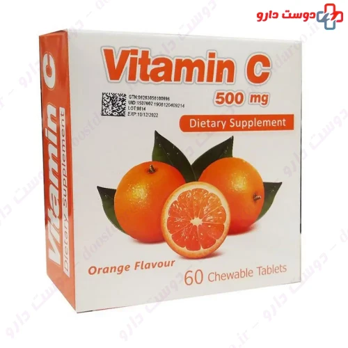 قرص ویتامین ث جویدنی 500 میلی گرم 60 عددی سیمرغ دارو