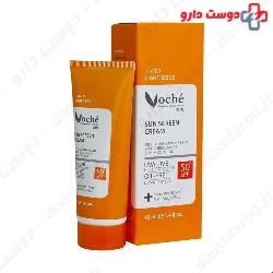 Voche SPF50 Sun Screen Cream For Oily To Acne Prone Skin With Light Beige Color 40 ml