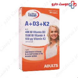 EurhoVital A D3 K2 Vitamins 60 Capsules